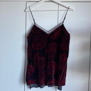 Velvet red/ purple camisole top